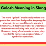 Galosh Meaning in Slang