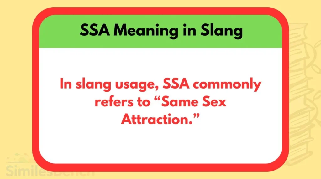 SSA Meaning in Slang