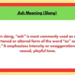 Ash Meaning (Slang)