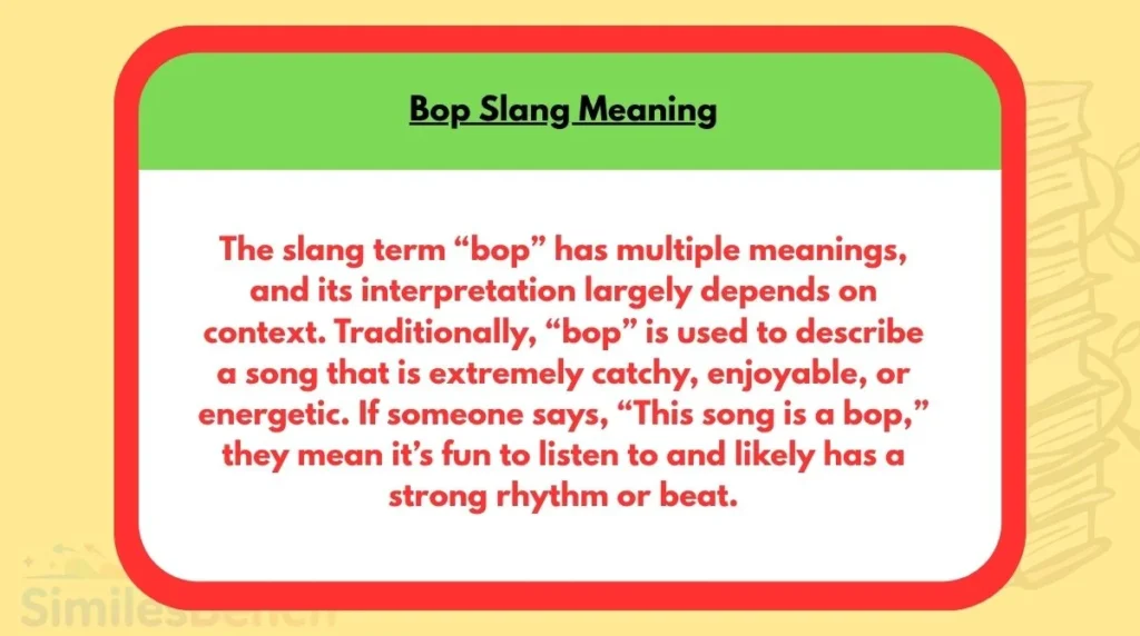 Bop Slang Meaning