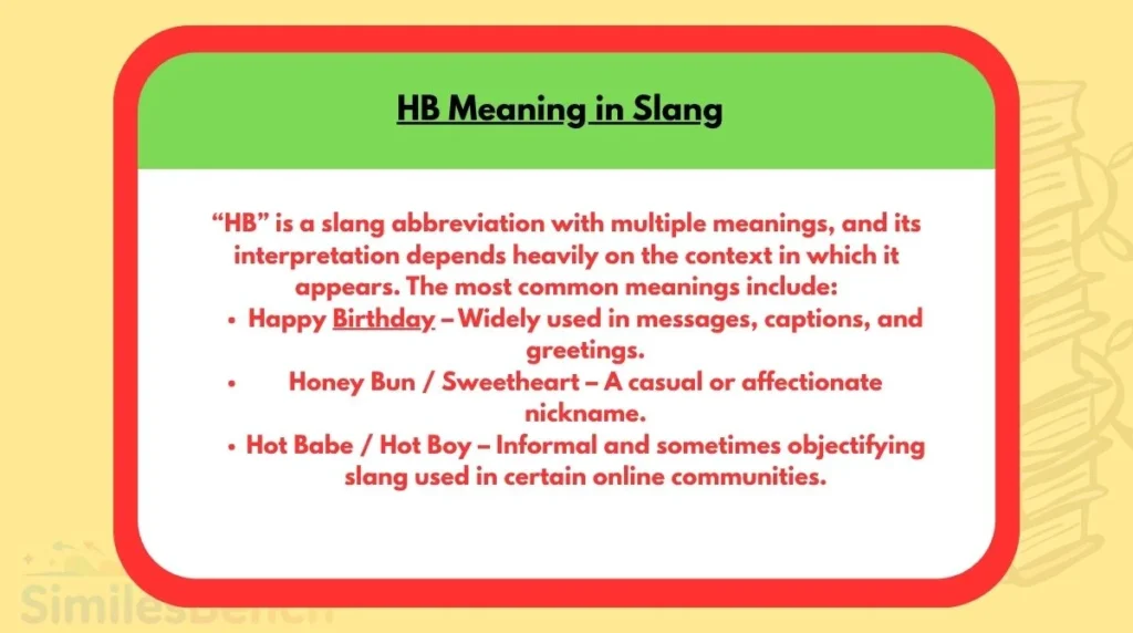 HB Meaning in Slang