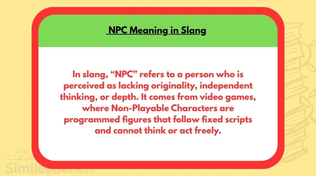 NPC Meaning in Slang