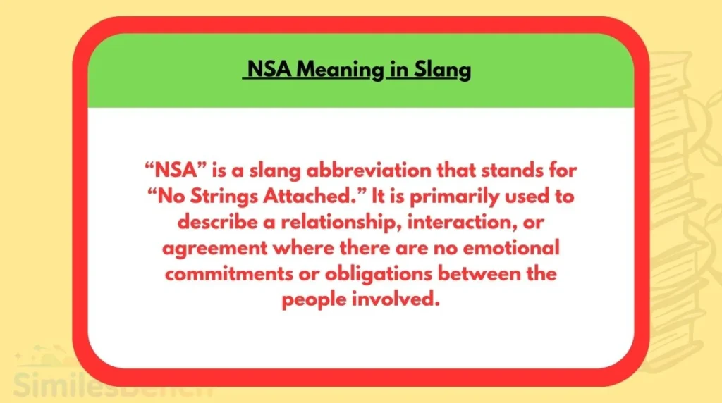 NSA Meaning in Slang