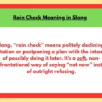 Rain Check Meaning in Slang