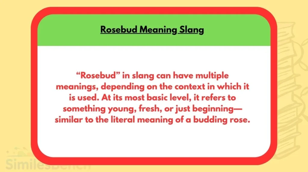 Rosebud Meaning Slang