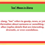 Tea” Mean in Slang