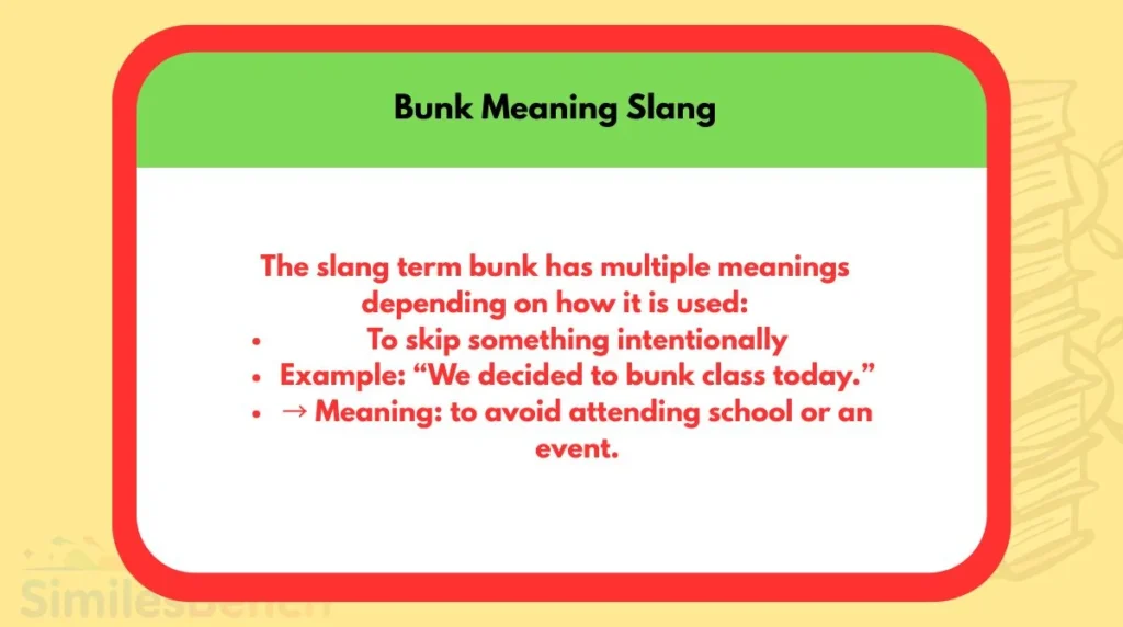 Bunk Meaning Slang