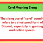 Cord Meaning Slang