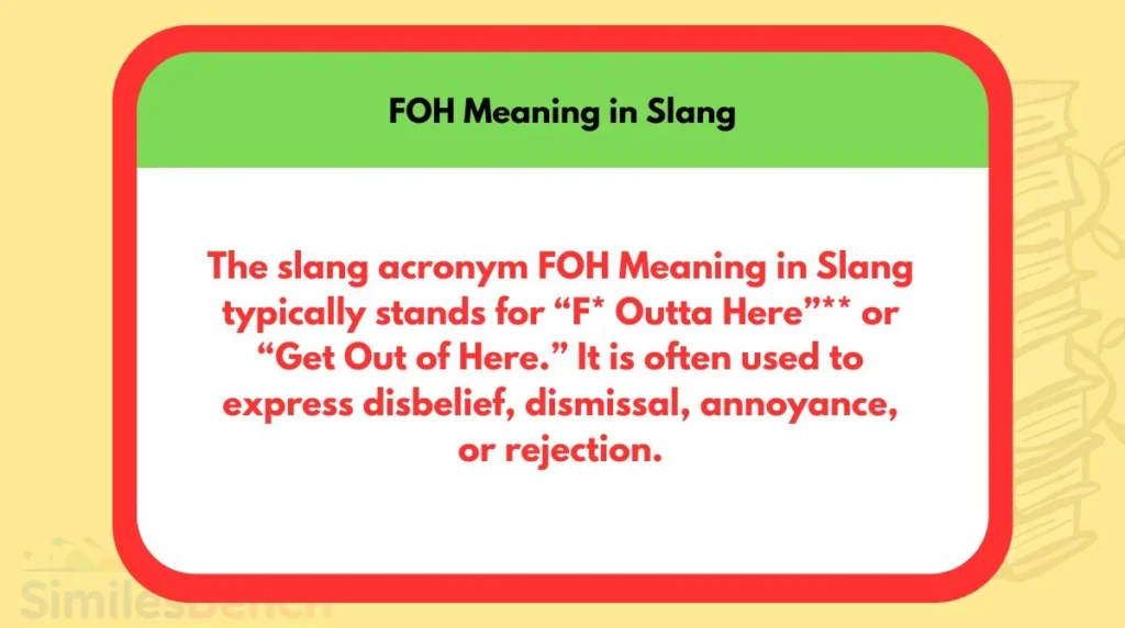 FOH Meaning in Slang