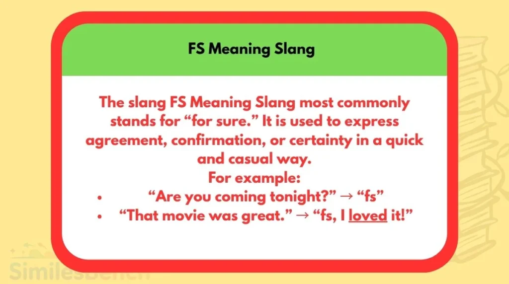 FS Meaning Slang