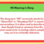 HG Meaning in Slang