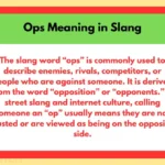 Ops Meaning in Slang