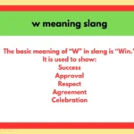 w meaning slang