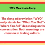 WYO Meaning in Slang
