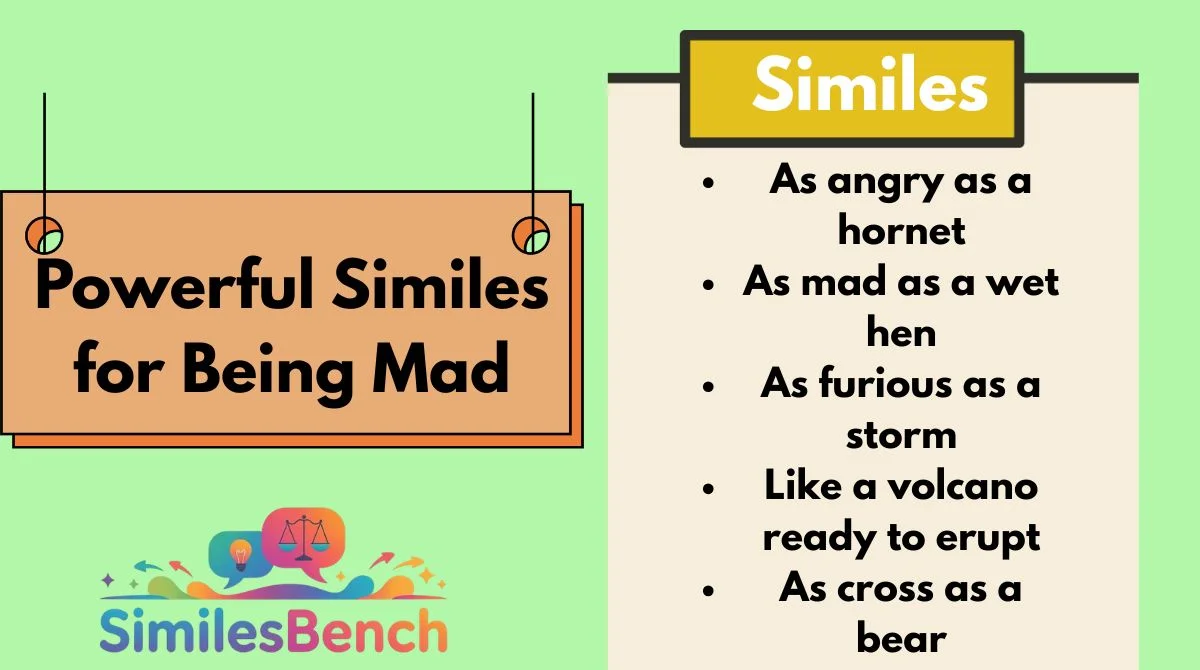 Powerful Similes for Being Mad